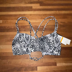 Salt + Cove Juniors' Simple snake Scale Strappy Bralette Bikini Top Small